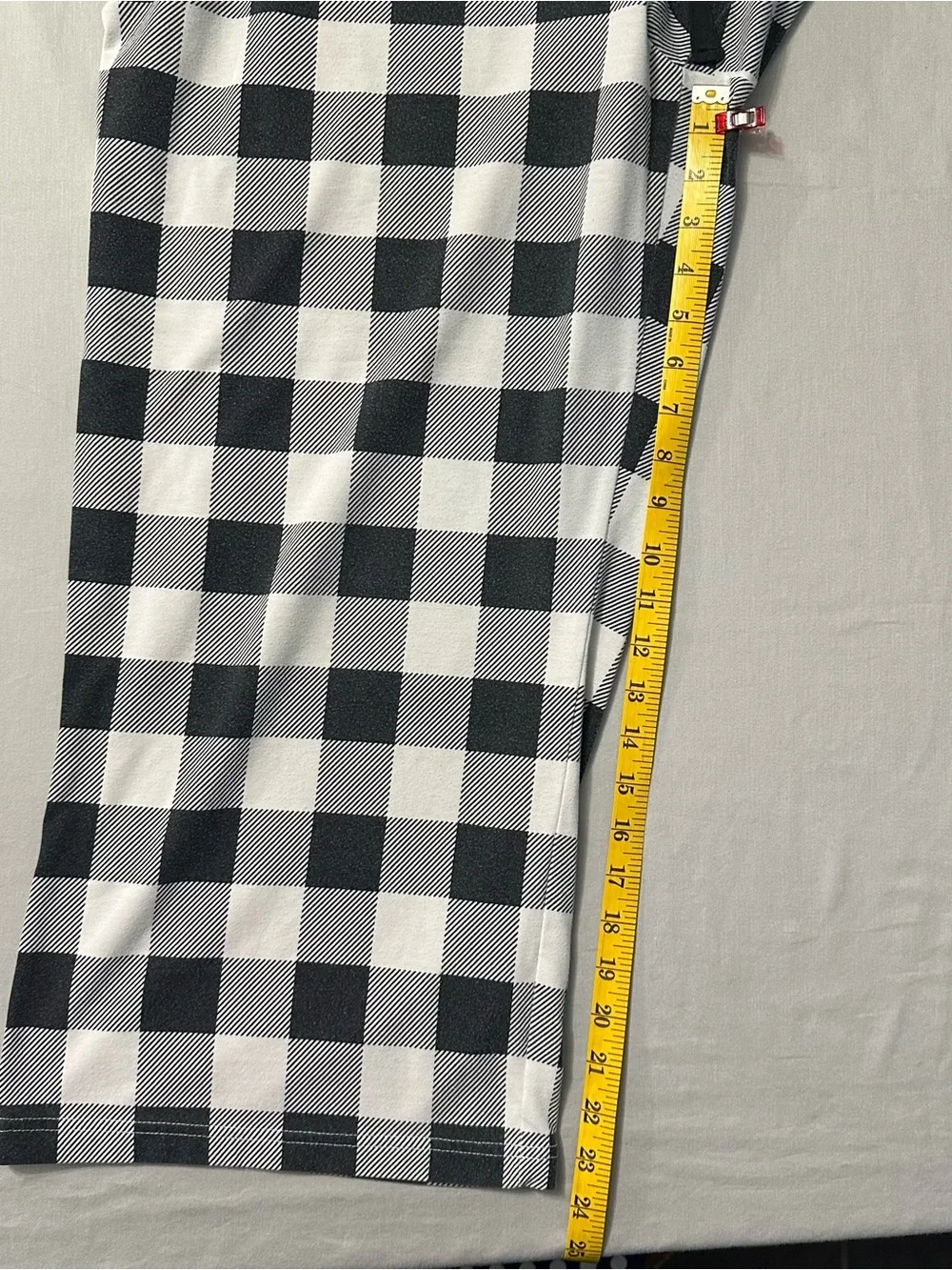 Lands End Lounge Pants XL 18 Womens Black White Buffalo Plaid Knit Sleep